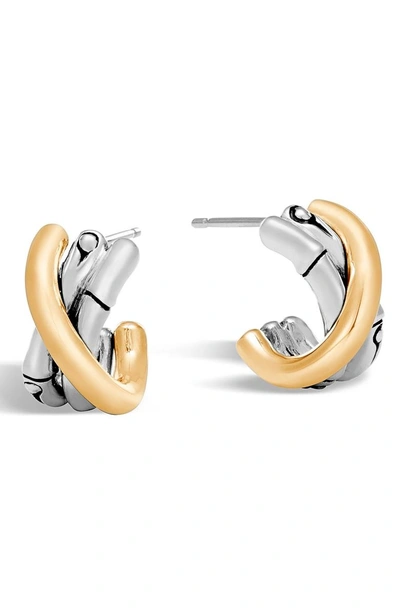 Shop John Hardy Bamboo Stud Earrings In Silver/ Gold