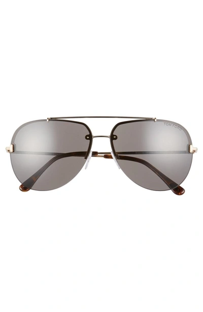 Shop Tom Ford Brad 63mm Metal Aviator Sunglasses In Rose Gold/ Smoke