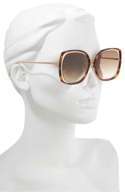 Shop Alexander Mcqueen 57mm Square Sunglasses - Gold