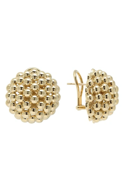 Shop Lagos Caviar Gold Dome Omega Earrings