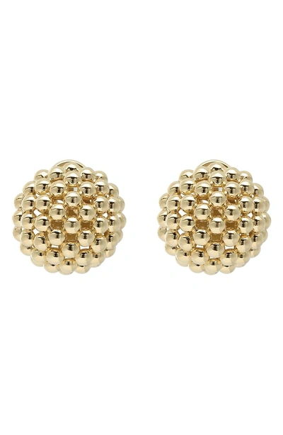 Shop Lagos Caviar Gold Dome Omega Earrings