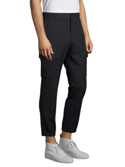 Shop Solid Homme Stretch Wool Joggers In Navy