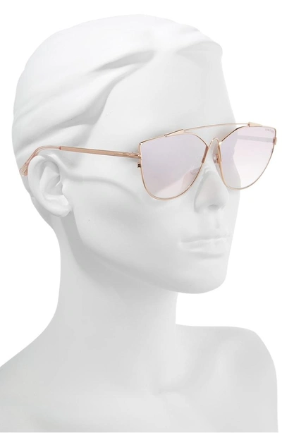 Shop Tom Ford Jacquelyn 64mm Cat Eye Sunglasses - Rose Gold Mirror Violet