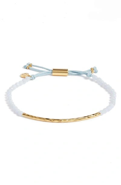 Shop Gorjana Self Expression Bracelet In Blue Lace Agate Gold