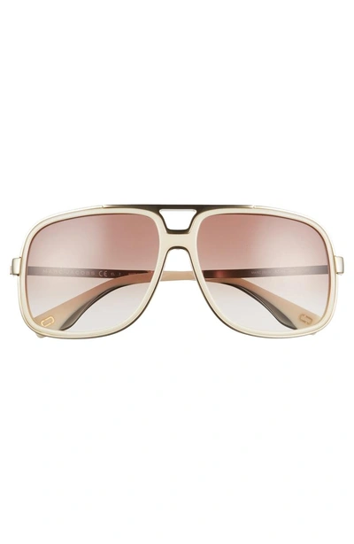 Shop Marc Jacobs 60mm Gradient Lens Aviator Sunglasses - Ivory