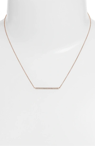 Shop Nadri Bar Pendant Necklace In Rose Gold