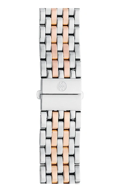 Shop Michele Deco 18mm Bracelet Watchband In Silver/ Rose Gold