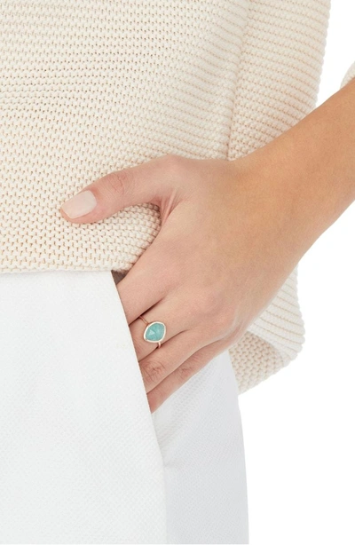 Shop Monica Vinader Siren Small Nugget Stacking Ring In Rose Gold/ Amazonite