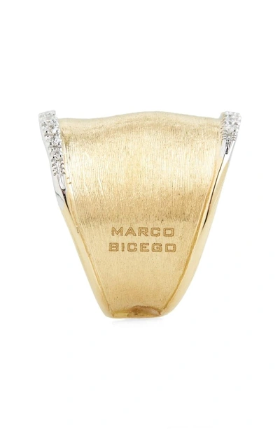 Shop Marco Bicego Lunaria Diamond Band Ring In Yellow Gold/ White Gold