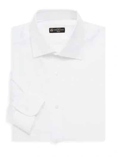 Shop Corneliani Classic-fit Cotton Dress Shirt In White