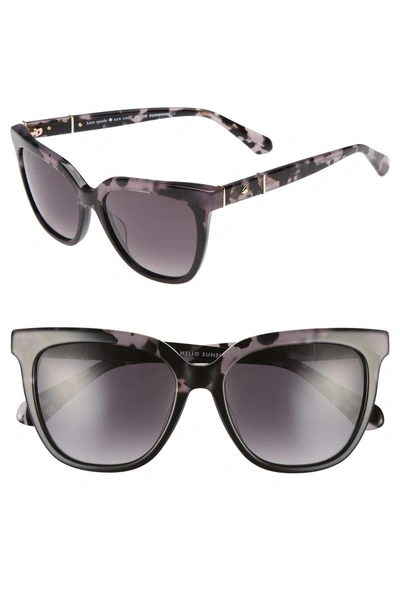 Shop Kate Spade Kahli 53mm Cat Eye Sunglasses - Grey Havana Black