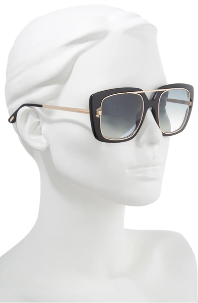 Shop Tom Ford Marissa 52mm Sunglasses - Shiny Black/ Gradient Smoke