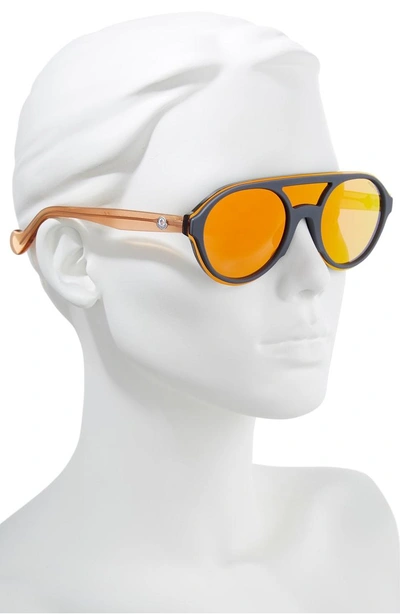 Shop Moncler 52mm Shield Sunglasses In Grey/ Smoke Mirror