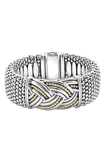 Shop Lagos Torsade Wide Rope Bracelet In Silver/ Gold