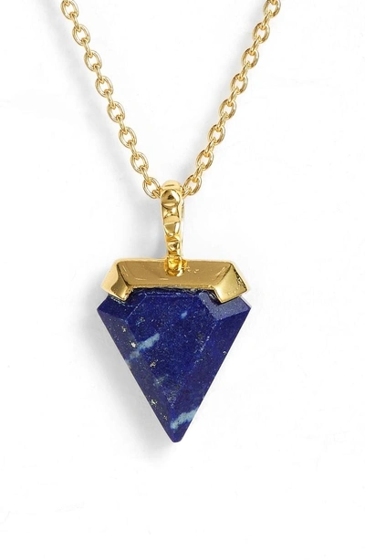 Shop Missoma Mini Shield Pendant Necklace In Lapis/ Gold