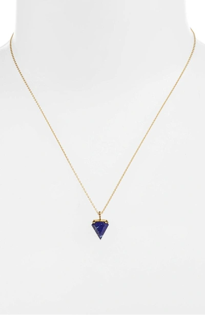 Shop Missoma Mini Shield Pendant Necklace In Lapis/ Gold