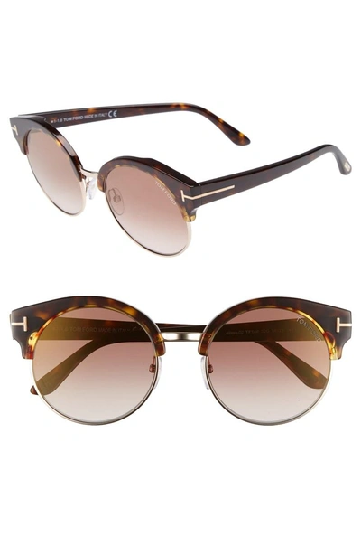 Shop Tom Ford Alissa 54mm Sunglasses - Dark Havana/ Brown Mirror
