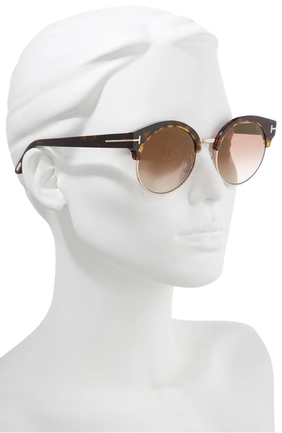 Shop Tom Ford Alissa 54mm Sunglasses - Dark Havana/ Brown Mirror