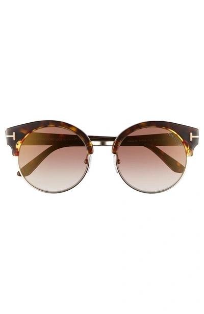 Shop Tom Ford Alissa 54mm Sunglasses - Dark Havana/ Brown Mirror