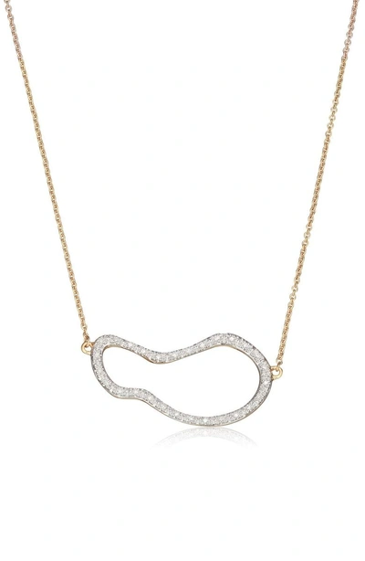 Shop Monica Vinader Riva Pod Diamond Pendant Necklace In Rose Gold/ Diamond