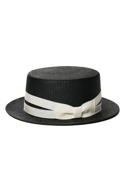 Shop Bijou Van Ness The Gemini Boater Hat - Black
