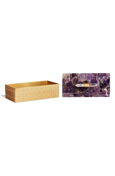 Shop Kendra Scott Rectangle Filigree Box - Purple In Chevron Amethyst