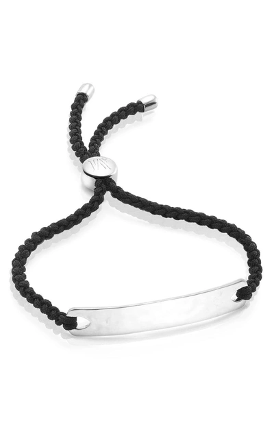 Shop Monica Vinader Engravable Havana Friendship Bracelet In Silver/ Black