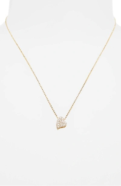 Shop Roberto Coin Princess Diamond Pave Heart Necklace In Yellow Gold