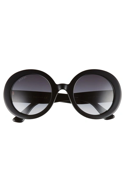 Shop Gucci 52mm Round Sunglasses - Black