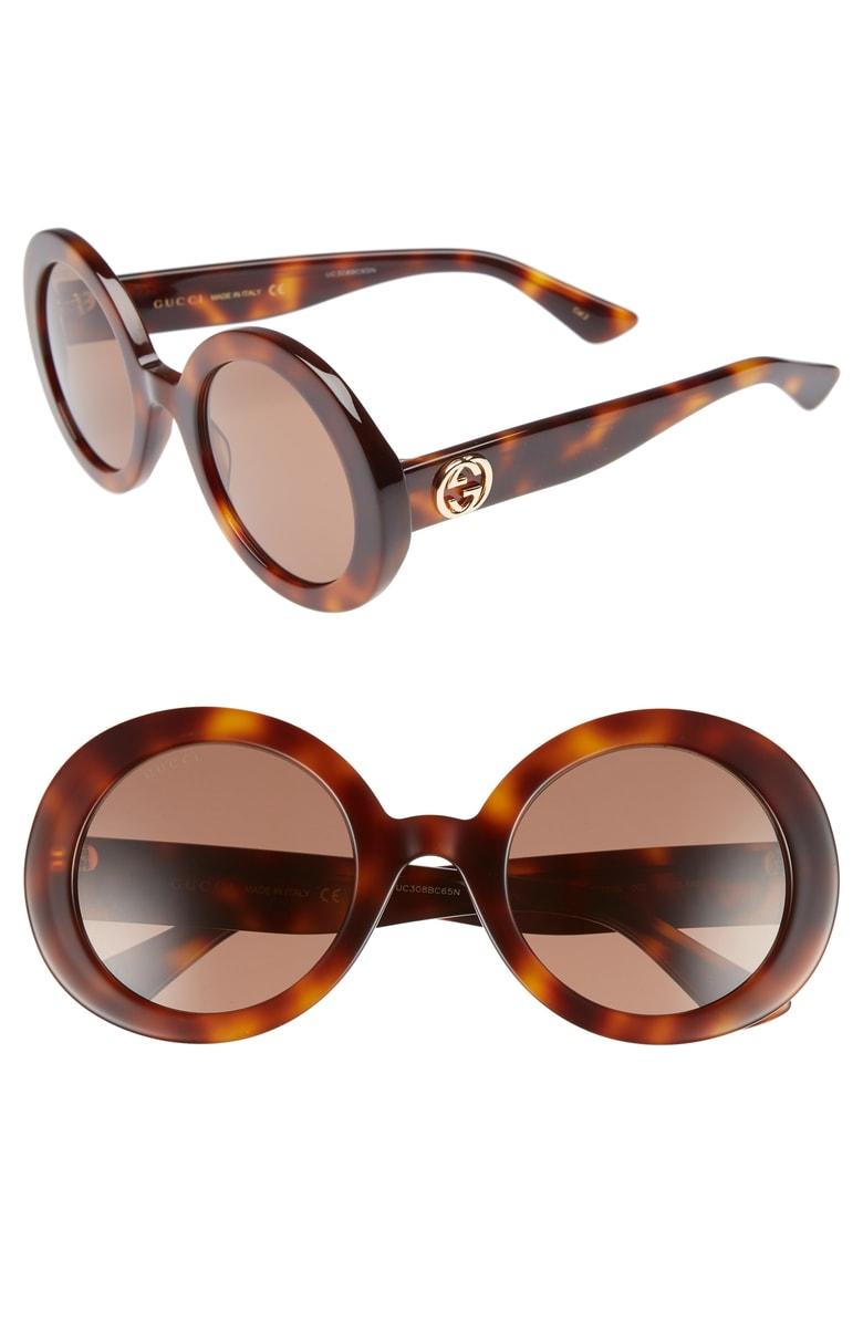 gucci 52mm round sunglasses