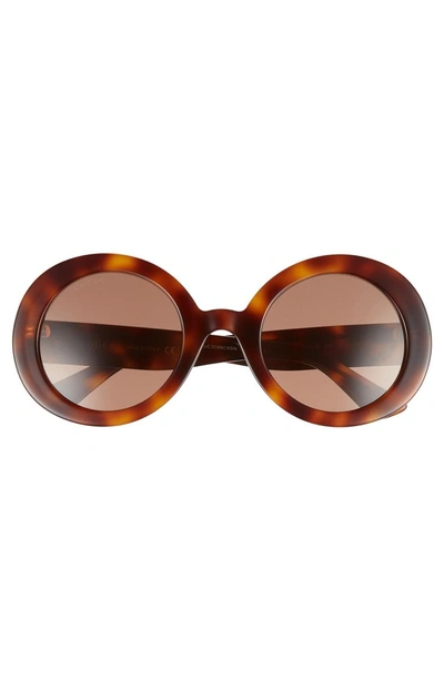 Shop Gucci 52mm Round Sunglasses - Havana