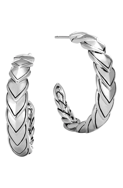 Shop John Hardy Legends Naga Small Hoop Earrings In Silver