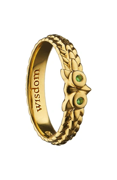 Shop Monica Rich Kosann Wisdom Owl Poesy Ring Charm In 18k Yellow Gold
