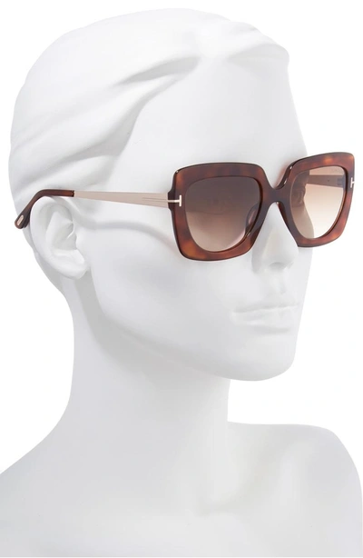 Shop Tom Ford Jasmine 53mm Sunglasses - Blonde Havana/ Gradient Brown