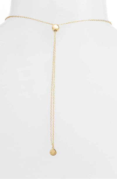 Shop Gorjana Palm Double Pendant Adjustable Necklace In Gold