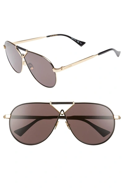 Shop Altuzarra 64mm Aviator Sunglasses - Black/ Gold