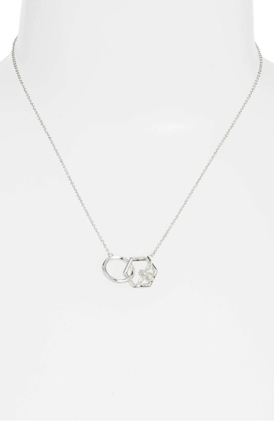 Shop Olivia Burton Honeycomb Bee Necklace In Silver