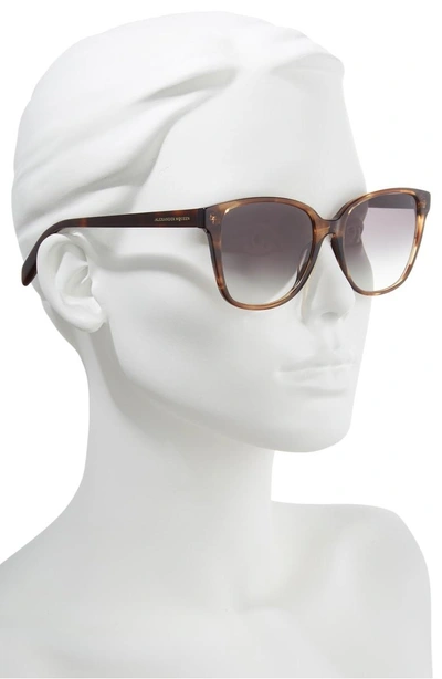 Shop Alexander Mcqueen 56mm Sunglasses - Havana