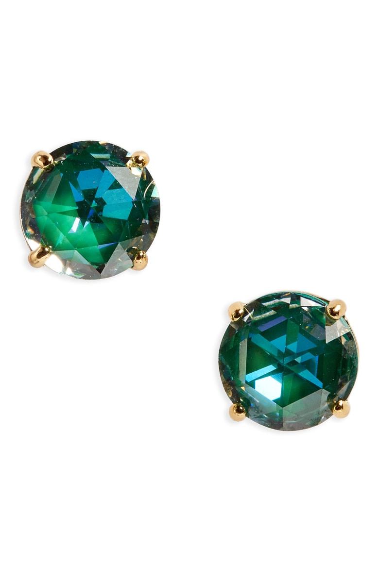 Kate Spade 14k Gold-plated Crystal Stud Earrings In Emerald | ModeSens