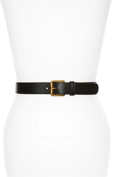 Shop Gucci Horsebit Calfskin Leather Belt In Black