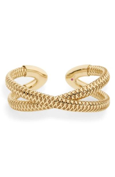 Shop Roberto Coin Primavera 18k Gold Cuff Bracelet In Yellow Gold