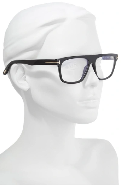 Shop Tom Ford Cecilio 57mm Blue Block Optical Glasses - Shiny Black