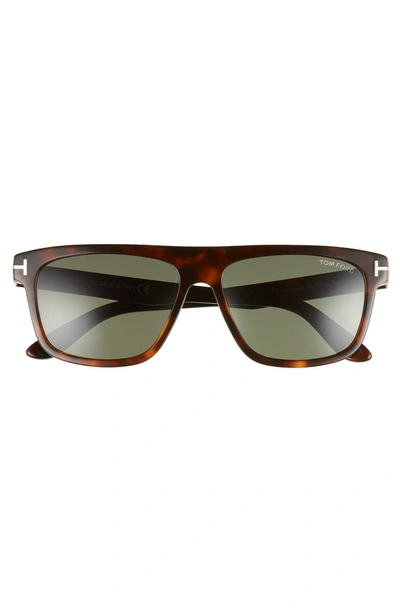 Shop Tom Ford Cecilio 57mm Blue Block Optical Glasses - Dark Havana/ Green