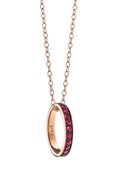 Shop Monica Rich Kosann Luck Ruby Poesy Ring Charm In 18k Rose Gold