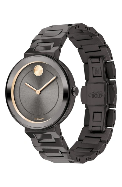 Shop Movado Bold Bracelet Watch, 34mm In Gunmetal