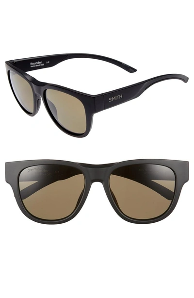 Shop Smith Rounder 52mm Chromapop Polarized Sunglasses In Matte Black