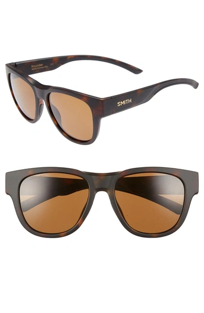 Shop Smith Rounder 52mm Chromapop Polarized Sunglasses In Matte Tortoise
