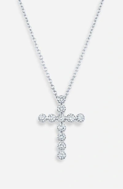 Shop Kwiat Diamond Cross Pendant Necklace In White Gold