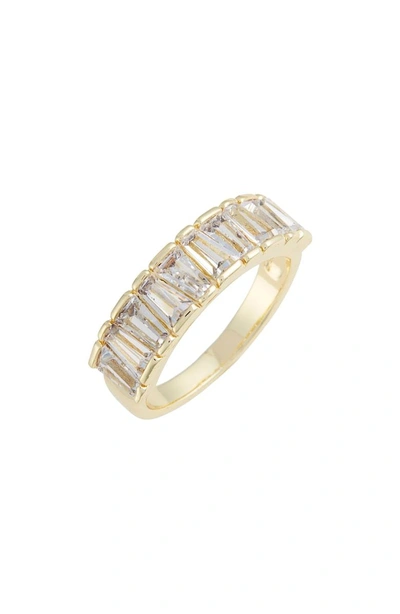 Shop Melinda Maria The Queen's Band In Gold And White Cz