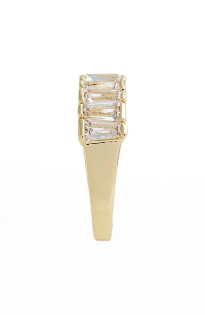 Shop Melinda Maria The Queen's Band In Gold And White Cz